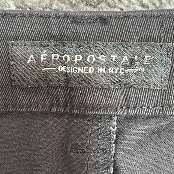 Aeropostale Black Shorts skinny cotton stretch women’s size 10 Long - Picture 7 of 13